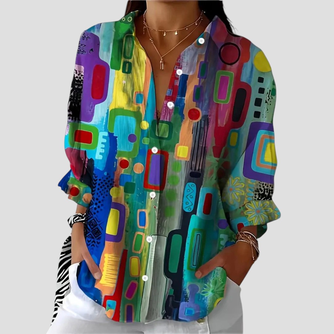Emily™ | Elegant Blouse with Geometric Pattern
