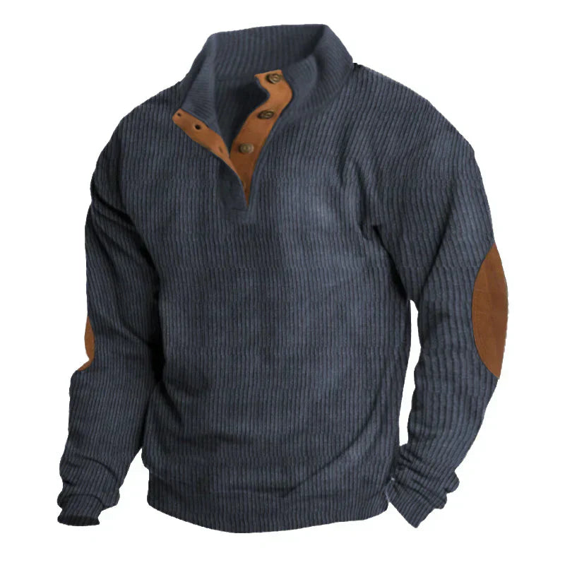 FERGUS | RIBBED BUTTON FRONT SWEATER