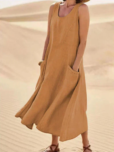 Anya – Sleeveless Flowy Midi Dress